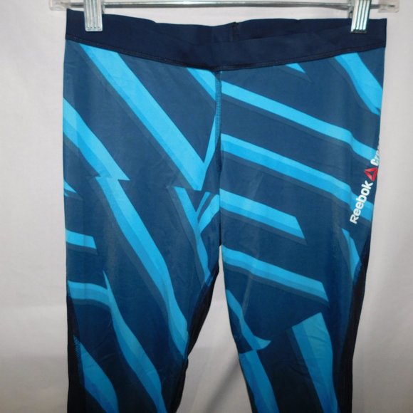 Reebok Crossfit Womens M Blue Yellow Train / Prepare For the Unknowable Tights - Picture 6 of 10